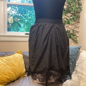 Grey short knee length skirt